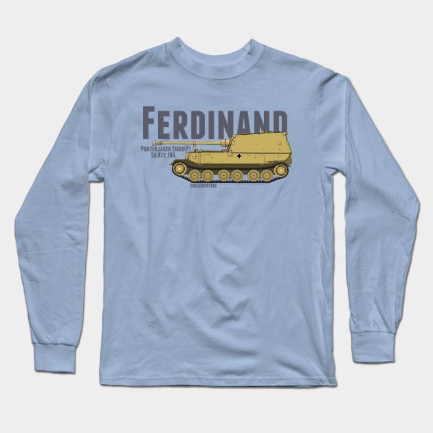 Ferdinand Tank Destroyer Long Sleeve T-Shirt by Panzerpicture